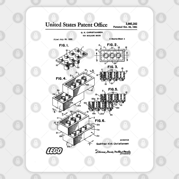 Lego Brick Patent Black Sticker by Luve